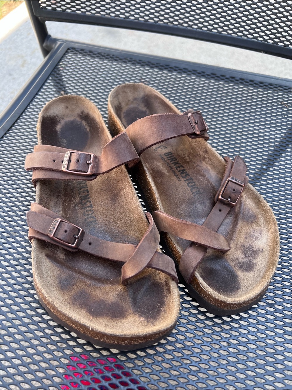 Birkenstock Brown Leather Triple-Strap Sandals